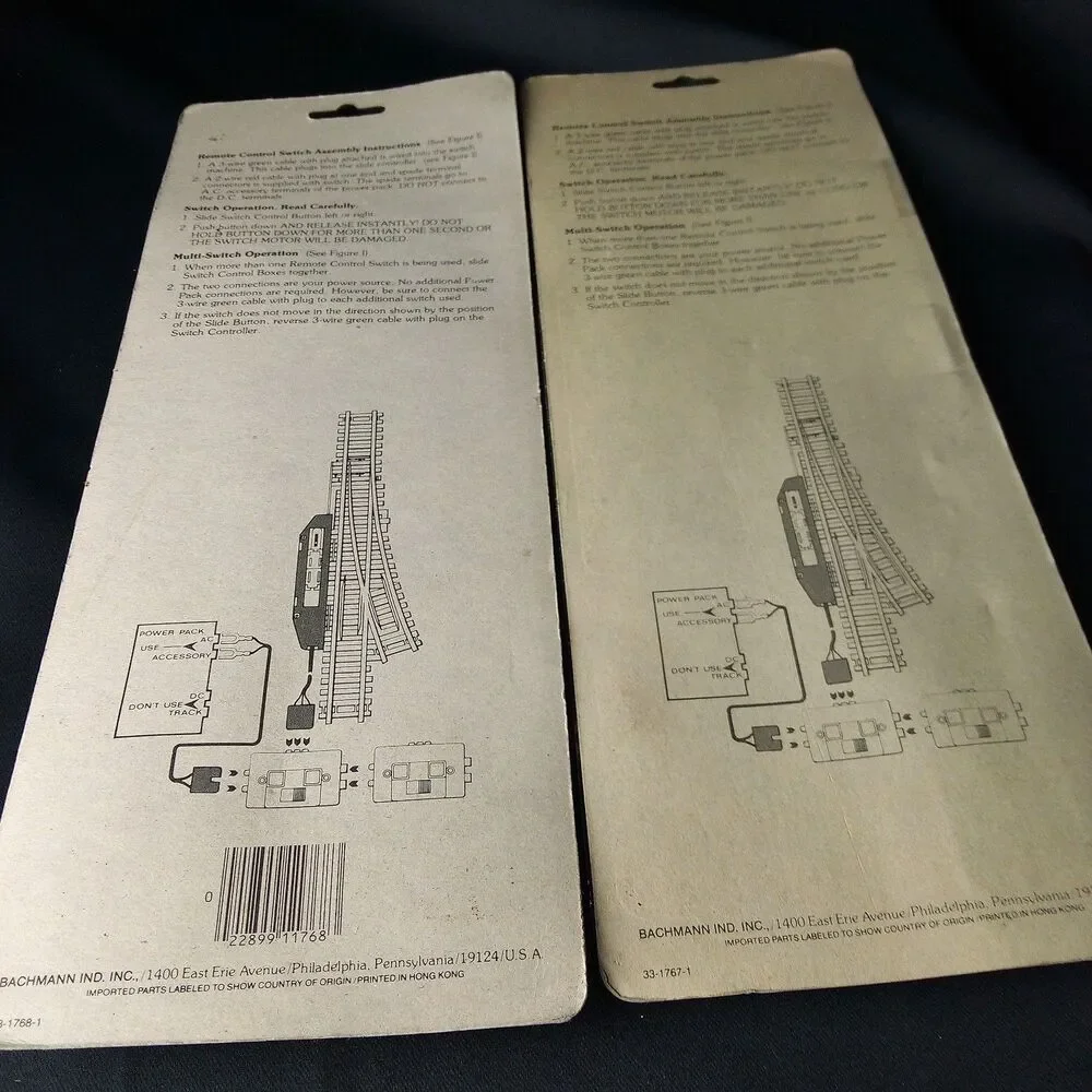 Bachmann HO Scale Remote Control Switch Right Hand, Left Hand  Lot of 2